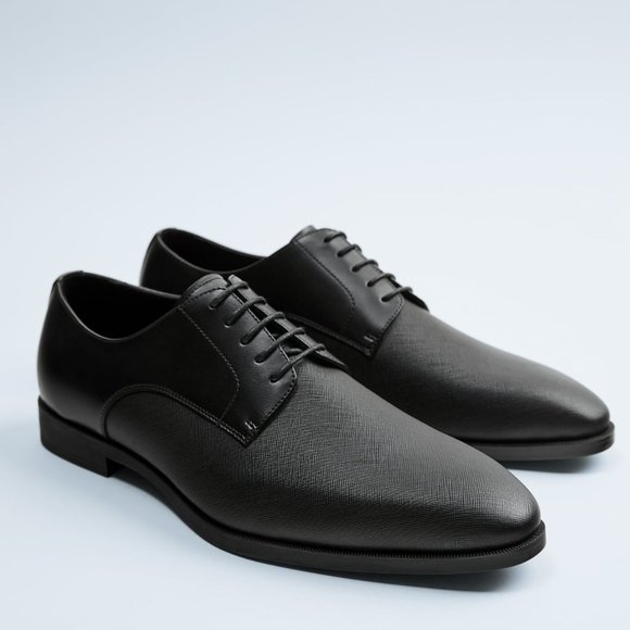 Zara Shoes Mens Black Embossed Dress Shoes Poshmark
